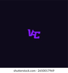 design fresco e esportivo VC com logotipo de esporte techno estilo monograma arrojado letra