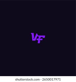 design legal e desportivo VF com estilo monograma arrojado letra techno logotipo esporte