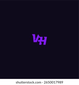 design legal e desportivo VH com estilo monograma arrojado letra techno logotipo esporte