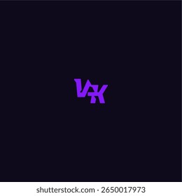 design legal e desportivo VK com estilo monograma arrojado letra techno logotipo esporte