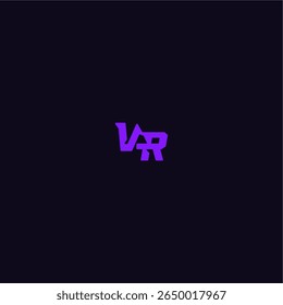 cool and sporty design VR with bold monogram style letter techno sport logo