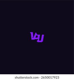 cool and sporty design VU with bold monogram style letter techno sport logo