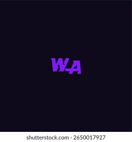 design legal e esportivo WA com logotipo de esporte techno carta estilo monograma arrojado