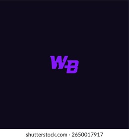 legal e desportivo design WB com estilo monograma arrojado letra techno logotipo esporte