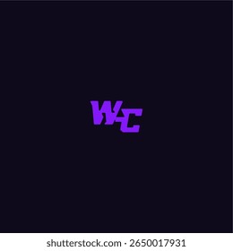 legal e desportivo design WC com negrito monograma estilo letra techno logotipo esporte