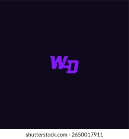 design legal e desportivo WD com estilo monograma arrojado letra techno logotipo esporte