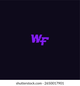 design legal e esportivo WF com logotipo de esporte techno carta estilo monograma arrojado