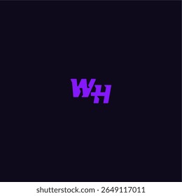 cool and sporty design WH with bold monogram style letter techno sport logo