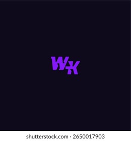 cool and sporty design WK with bold monogram style letter techno sport logo