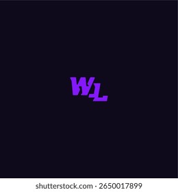 design legal e esportivo WL com logotipo de esporte techno carta estilo monograma arrojado