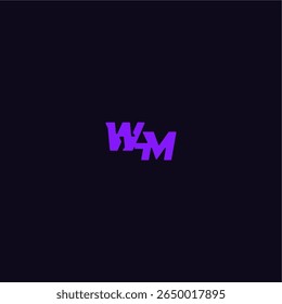 design legal e esportivo WM com logotipo de esporte techno carta estilo monograma arrojado