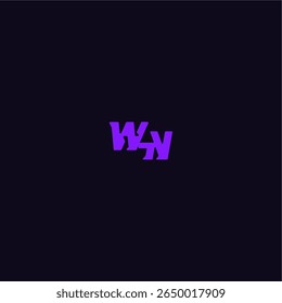 legal e desportivo design WN com negrito monograma estilo letra techno esporte logotipo