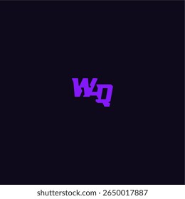 design legal e esportivo WQ com logotipo de esporte techno carta estilo monograma arrojado