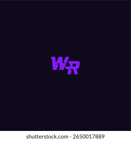 design legal e esportivo WR com logotipo de esporte techno carta estilo monograma arrojado