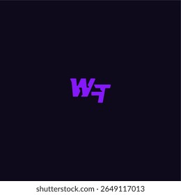 cool and sporty design WT with bold monogram style letter techno sport logo