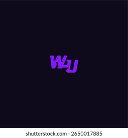 cool and sporty design WU with bold monogram style letter techno sport logo