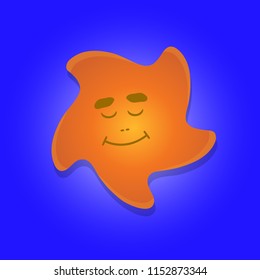 Cool star with closed eyes. Vector illustration