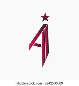 Cool starry A letter logo