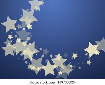 Cool stars scatter on blue vector background illustration. Star dust design.