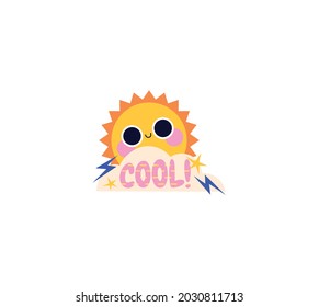 Cool Sticker Icon Isolated On White Background