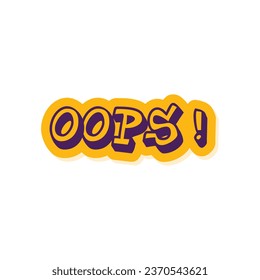 cool sticker for oops word