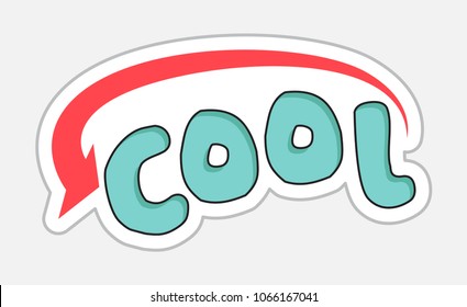 Cool sticker in retro style. Vector illustration isolated on white background