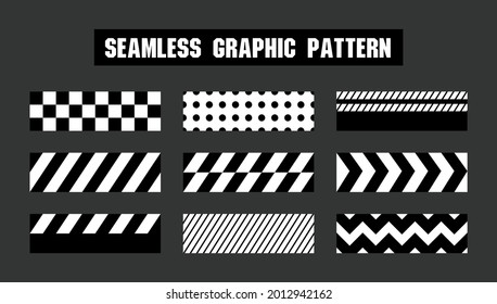 cool street style black and white seamless vector graphic pattern 