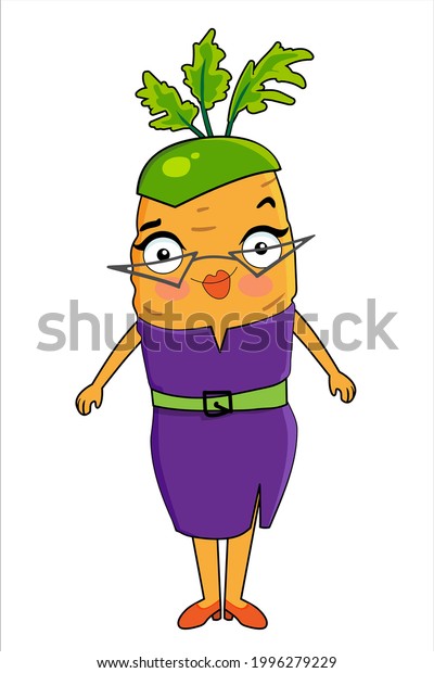 Cool Strict Teacher Carrot Character Cartoon Stock Vector (Royalty Free ...