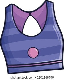 Cool stripes purple sport bra cartoon illustration