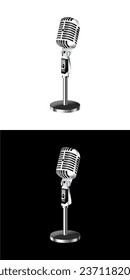 Cool studio mic black and white logo