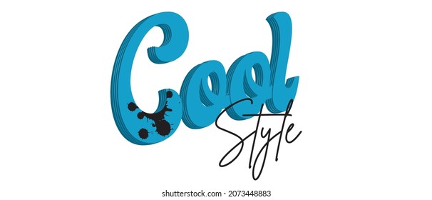 impresión de slogan 3d de estilo fresco para camiseta
