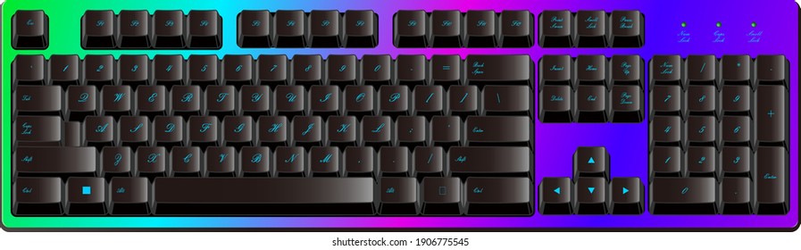 Cool and stylish rainbow-colored gaming keyboard