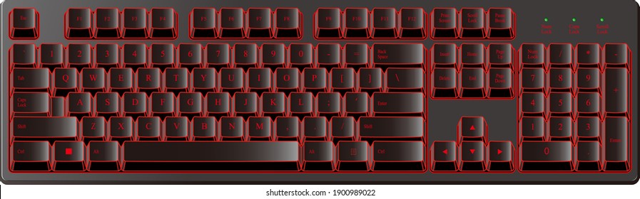 Cool and stylish red-black gaming keyboard