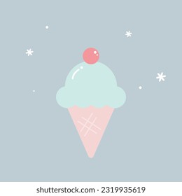 Cool summer drinks and ice cream background.