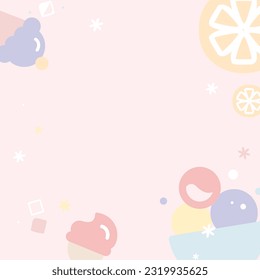 Cool summer drinks and ice cream background.