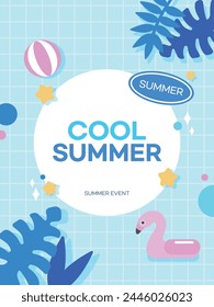 Cool Summer Event Illustration Template 