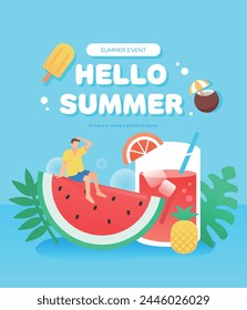 Cool Summer Event Illustration Template 