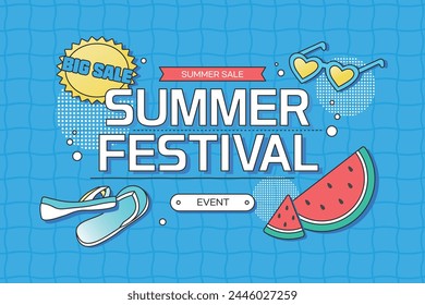 Cool Summer Event Illustration Template 