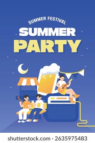 Cool Summer Festival Illustration Template
