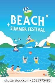 Cool Summer Festival Illustration Template
