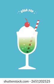 Cool Summer Flat Melon Soda Pop Poster, Cartão postal Design
