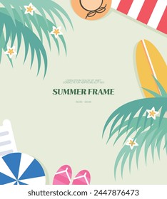 a cool summer frame illustration