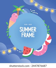 a cool summer frame illustration