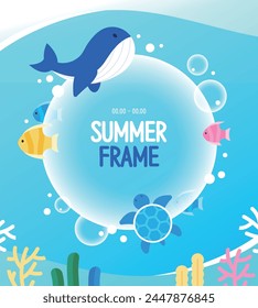 a cool summer frame illustration