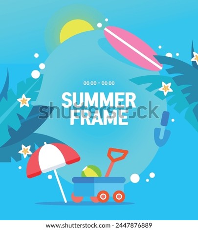 a cool summer frame illustration