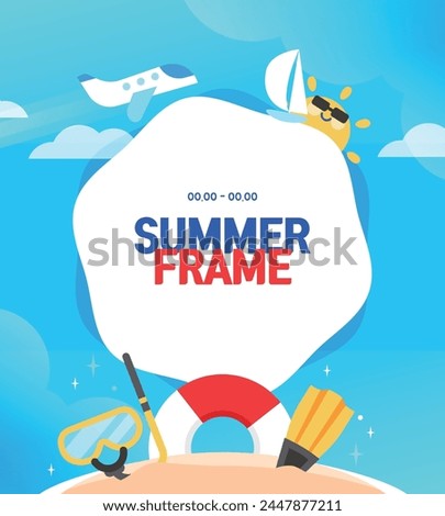 a cool summer frame illustration