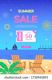 Cool summer holiday shopping pop up - Shutterstock ID 1730945893