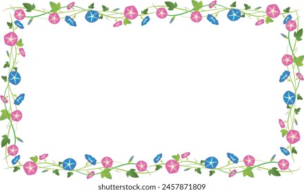 Cool summer Japanese style image material of goldfish and flowers
