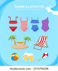 Cool Summer Related Object Illustration 