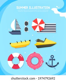 Cool Summer Related Object Illustration 